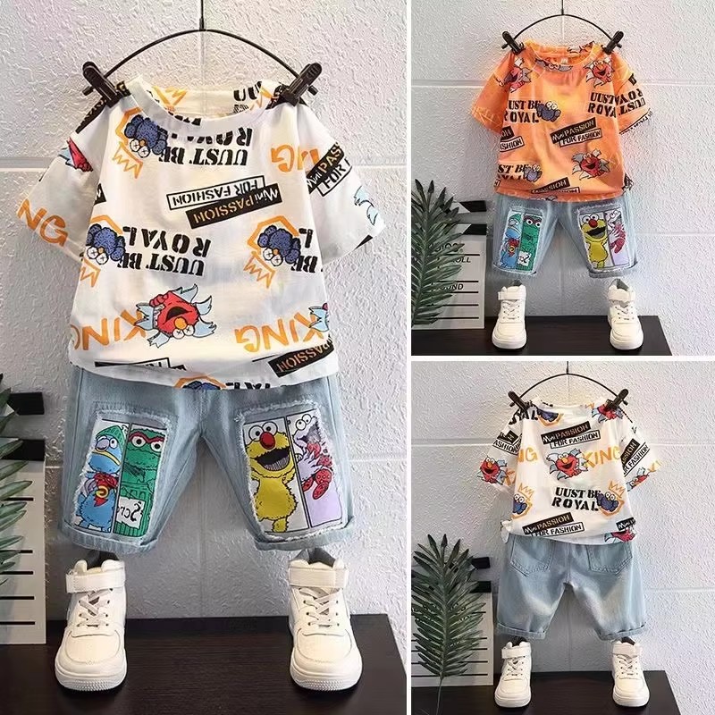 Baby Clothing Drawing - Милый комплект из футболки с коротким
