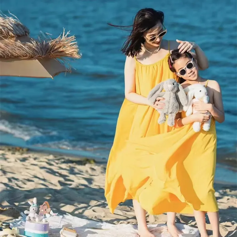 Baby Yellow Clothing Women - Одинаковое пляжное платье для мамы и